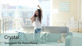  Presentation with girl pink baby shower - Colorful slides enhanced with children jumping - beautiful little girl singing backdrop and a light blue colored foreground