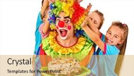  Presentation with birthday organizer - Amazing PPT theme having children kid cakes celebratory backdrop and a yellow colored foreground