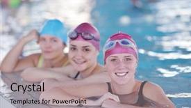  Presentation with happy kids - PPT theme consisting of indian small girl tired of drinking mango juice or fruit juice in a glass background and a light gray colored foreground