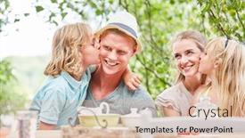  Presentation with breakfast children - Presentation featuring children-kiss-their-parents background and a lemonade colored foreground