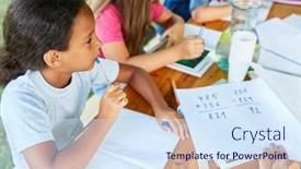  Presentation with arithmetic - PPT theme enhanced with children-learn-arithmetic-in-private background and a sky blue colored foreground