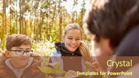  Presentation with forest school - Theme having children-learn-tree-science background and a tawny brown colored foreground