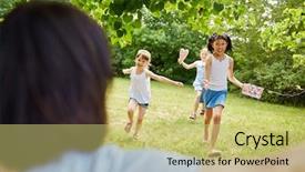  Presentation with look forward - Slides enhanced with children look forward to birthday background and a yellow colored foreground