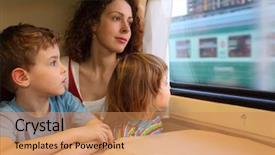  Presentation with train - Cool new presentation design with children look in train backdrop and a coral colored foreground