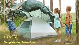  Presentation with children parents - Slide deck consisting of children-looking-at-parents-setting background and a coral colored foreground