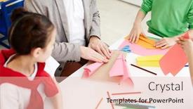  Presentation with paper making - PPT layouts enhanced with colored paper during art lesson background and a lemonade colored foreground