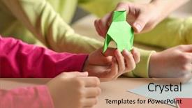  Presentation with paper making - Beautiful theme featuring children making swan with coloured backdrop and a coral colored foreground