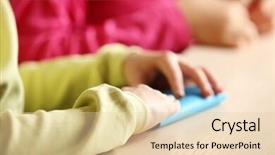  Presentation with paper making - Beautiful presentation theme featuring children making swan with coloured paper backdrop and a lemonade colored foreground