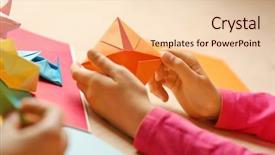  Presentation with paper making - Cool new presentation with children making swan with coloured paper backdrop and a lemonade colored foreground