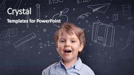  Presentation with smart dustbin - Presentation featuring children math - smart little kid in front background and a wine colored foreground