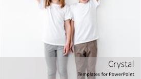  Presentation with height - PPT theme with children-measuring-height-and-comparing background and a light gray colored foreground