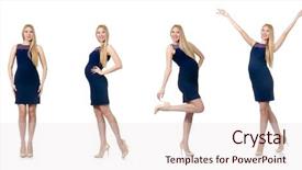  Presentation with pregnant woman - Presentation design featuring beautiful pregnant woman in blue background and a lemonade colored foreground