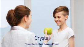  Presentation with health diet - Slide set featuring children nurse - medicine health care dentistry diet background and a sky blue colored foreground