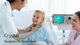  Presentation with young children - Presentation theme consisting of children nurse - smiling doctor attending a young background and a light blue colored foreground