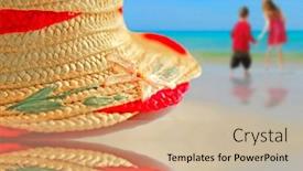  Presentation with straw - Presentation with children-on-beach-by-pretty background and a  colored foreground