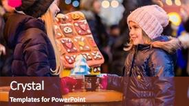  Presentation with gingerbread - Colorful slide deck enhanced with children on christmas market backdrop and a tawny brown colored foreground