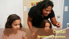  Presentation with children computers - Presentation theme with children on computers at school background and a  colored foreground