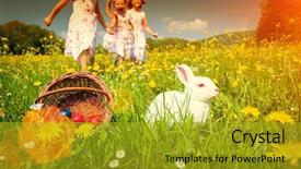 Presentation with rabbit - Amazing presentation theme having egg hunt for easter backdrop and a gold colored foreground