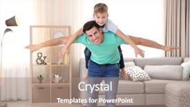  Presentation with children adoption - Amazing slides having children orphans - young man playing with little backdrop and a coral colored foreground