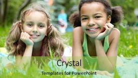  Presentation with underage drinking two teenagers having - Presentation theme having children outside - portrait of two cute girls background and a  colored foreground