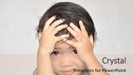  Presentation with headache - Slides featuring children pain - little boy with headache background and a lemonade colored foreground