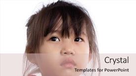  Presentation with sad child - PPT theme featuring children pain - portrait of sad child background and a  colored foreground