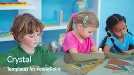  Presentation with happy kids - PPT theme with children paint - happy kids all drawing pictures background and a ocean colored foreground