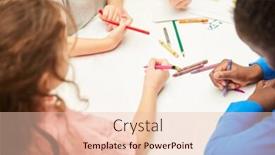  Presentation with fantasy - Cool new PPT theme with children-paint-fantasy-pictures backdrop and a lemonade colored foreground