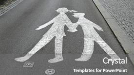  Presentation with pedestrian - Colorful theme enhanced with children pedestrian sign backdrop and a gray colored foreground