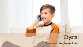  Presentation with nursing is a calling - Slide set having children phone - happy boy calling on smartphone background and a lemonade colored foreground