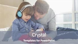  Presentation with listening and communication skills - Beautiful presentation featuring children phone - mid adult father with boy backdrop and a gray colored foreground