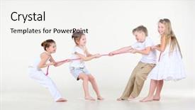  Presentation with pink white - Audience pleasing slides consisting of children physical activity - four happy little boy backdrop and a white colored foreground