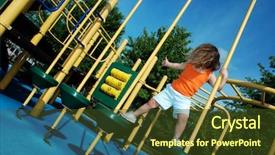 Presentation with alone - Cool new theme with children physical activity - little girl playing alone backdrop and a tawny brown colored foreground