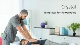  Presentation with physiotherapy - Cool new presentation with children physiotherapy - physiotherapist working with patient backdrop and a white colored foreground