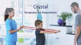  Presentation with children physiotherapy - Presentation theme with children physiotherapy - physiotherapists working with patient background and a  colored foreground