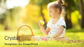  Presentation with apple - Cool new presentation with children picnic - cute little girl eating apple backdrop and a  colored foreground