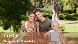  Presentation with joyful - Beautiful PPT theme featuring children picnic - joyful family picnicking backdrop and a red colored foreground