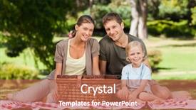  Presentation with family follow up - Colorful theme enhanced with children picnic - joyful family picnicking backdrop and a  colored foreground