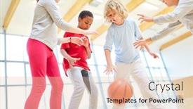  Presentation with physical education - Audience pleasing presentation design consisting of children-play-basketball-in-physical backdrop and a lemonade colored foreground