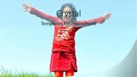  Presentation with play children - Theme with children play in the field background and a sky blue colored foreground