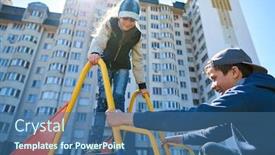  Presentation with play children - Theme featuring children-play-on-the-playground background and a ocean colored foreground