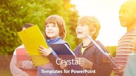  Presentation with treasure hunt - Slides enhanced with children-play-scavenger-hunt background and a coral colored foreground