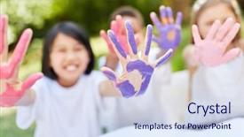  Presentation with children birthday - Beautiful PPT layouts featuring children's birthday party backdrop and a sky blue colored foreground