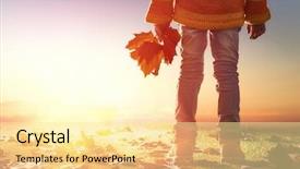  Presentation with nature - PPT theme featuring children playground - happy child playing background and a blonde colored foreground