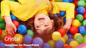  Presentation with playground - Amazing slides having children playground - happy little girl in group backdrop and a crimson colored foreground