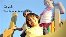  Presentation with park - Presentation having children playground - playing in park together background and a  colored foreground