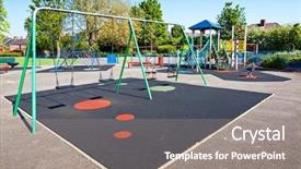  Presentation with playground - Beautiful PPT layouts featuring children playground in the park backdrop and a gray colored foreground