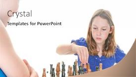  Presentation with children playing - Slide deck with children playing chess background and a white colored foreground
