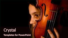  Presentation with black children - Colorful slide set enhanced with children playing music - girl portrait with violin backdrop and a wine colored foreground