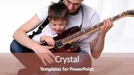  Presentation with young children playing - Colorful theme enhanced with children playing music - young father teaches his young backdrop and a red colored foreground